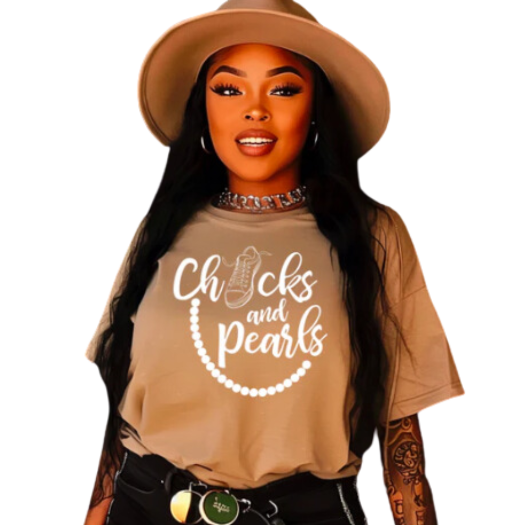 Chucks & Pearls Cotton T-Shirt