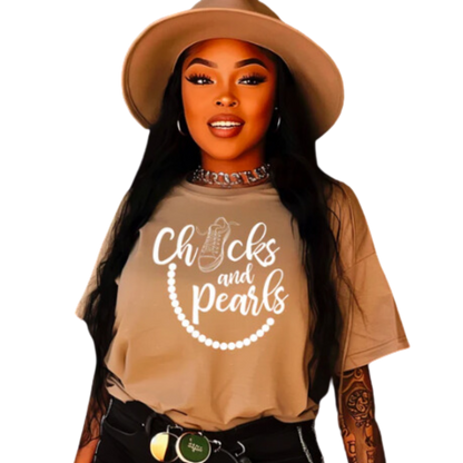 Chucks & Pearls Cotton T-Shirt