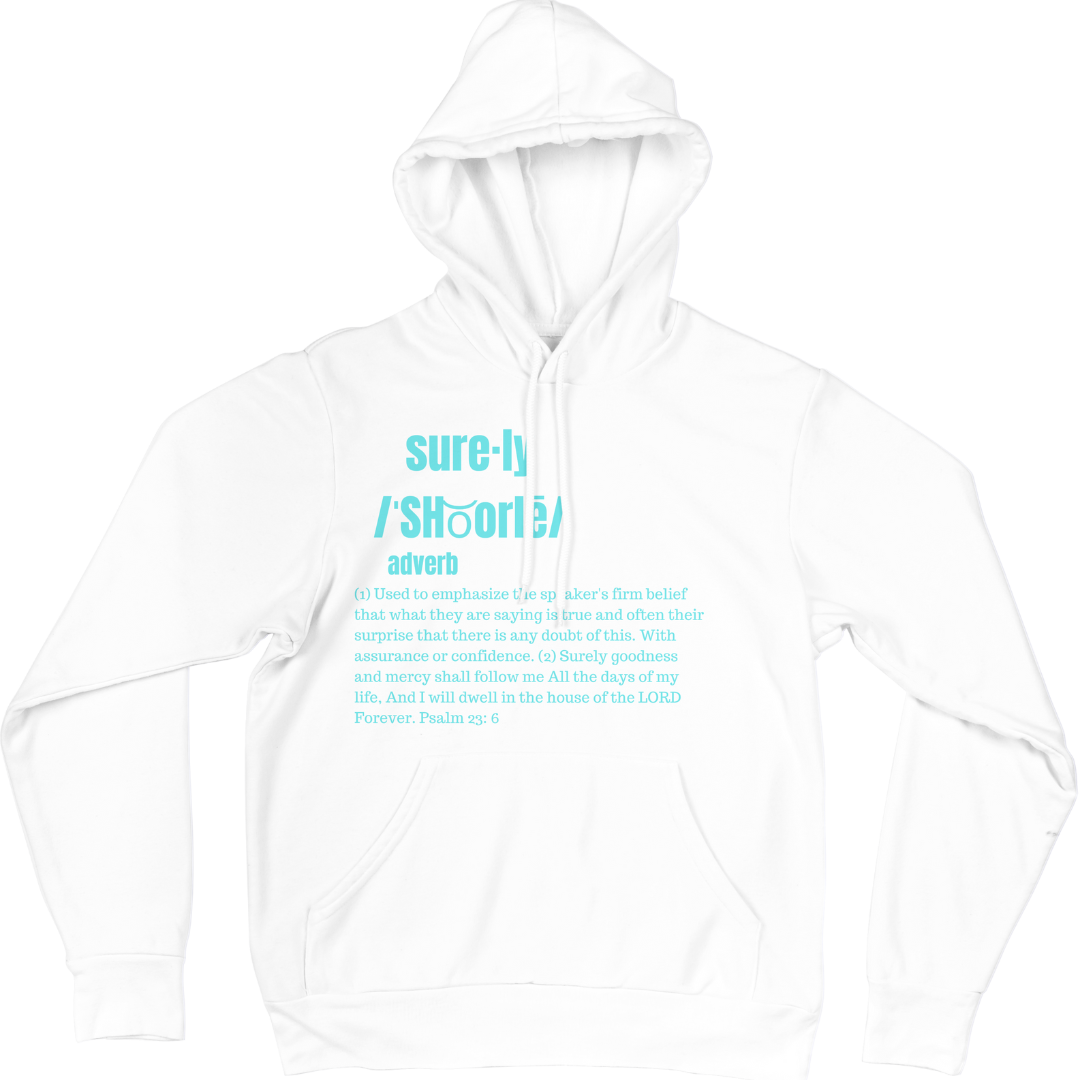 Surely Hoodie (White/Light Blue)