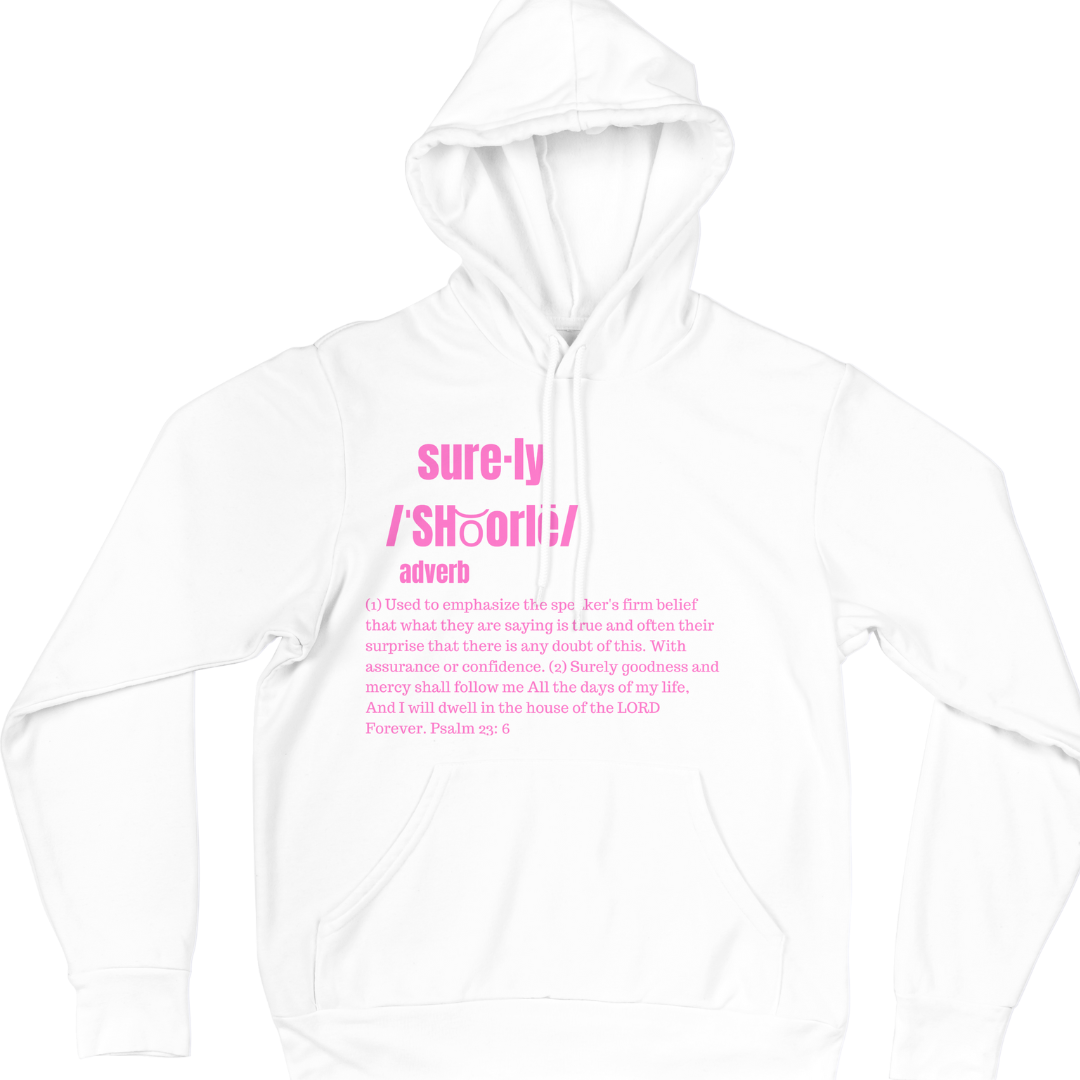 Surely Hoodie (White/Pink)