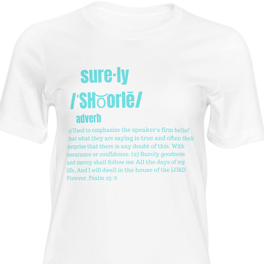 Surely T-Shirt (White/Light Blue)